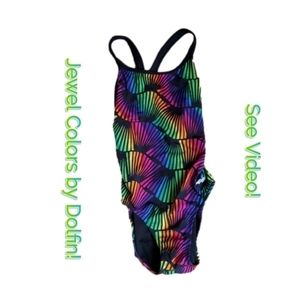 💚💜💛❤️ Dolfin, Jewel Colorful Swim Suit. Size 8 Jewel Like C…